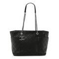 Chanel Black Quilted Leather Tote