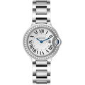 Cartier Ballon Bleu Steel & Diamond Ladies Watch