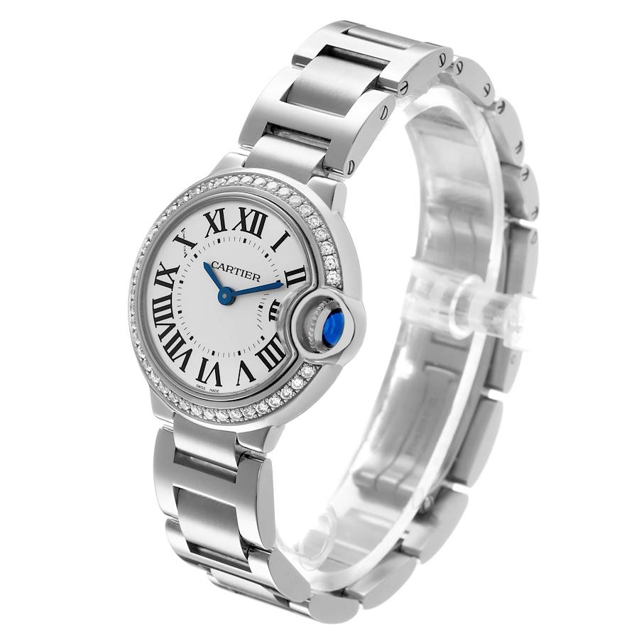 Cartier Ballon Bleu Steel & Diamond Ladies Watch