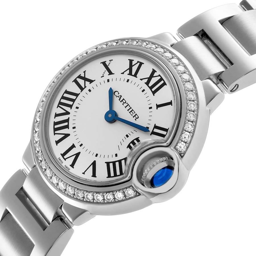 Cartier Ballon Bleu Steel & Diamond Ladies Watch