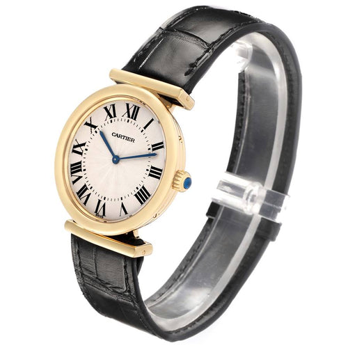 Cartier Ronde Gold Leather Watch