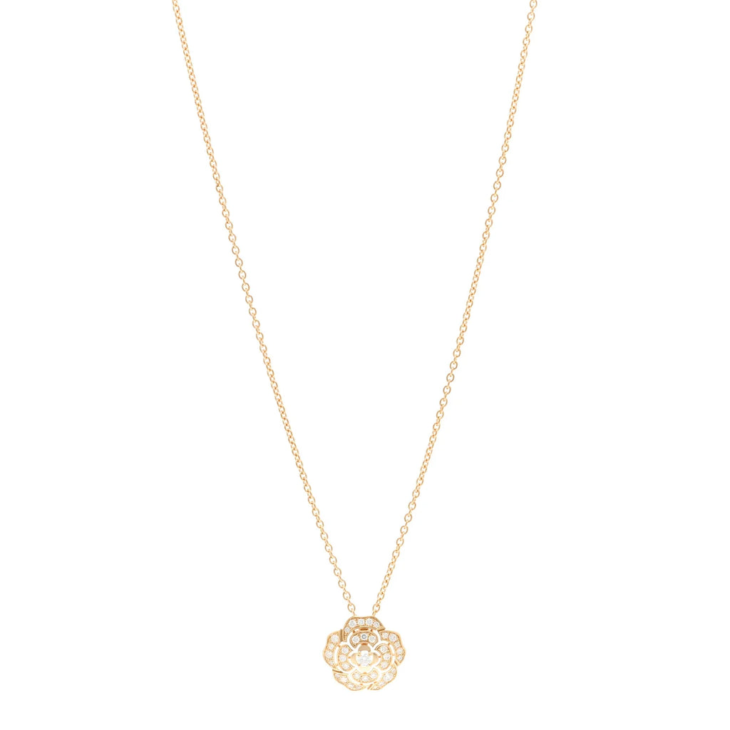 Chanel Gold Diamond Camellia Necklace