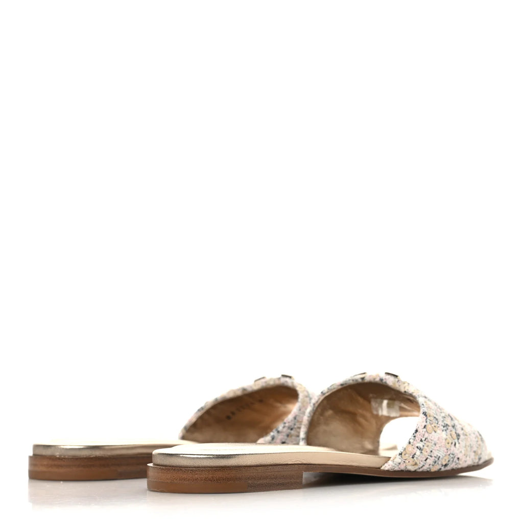 Louis Vuitton Pink Tweed Slides