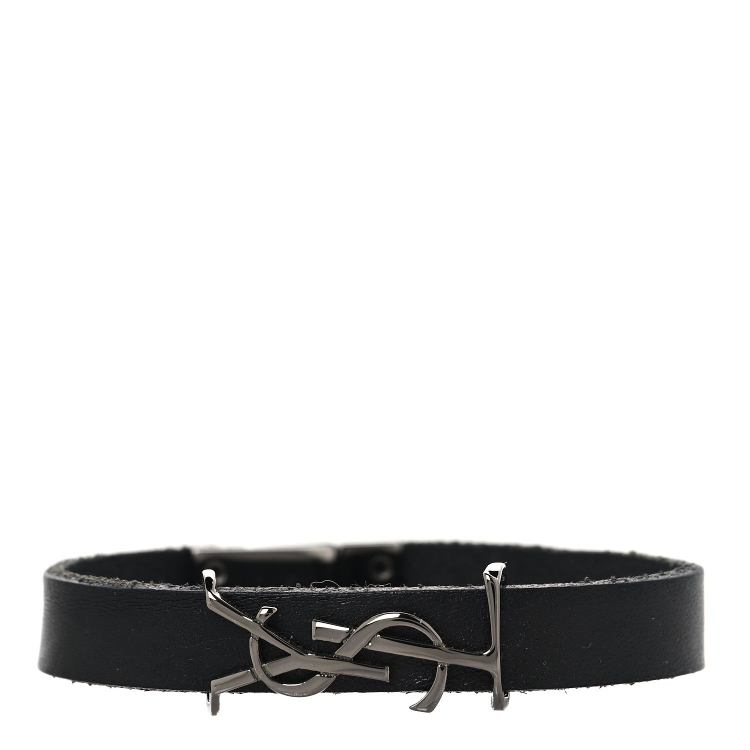 Saint Laurent Black Leather Bracelet