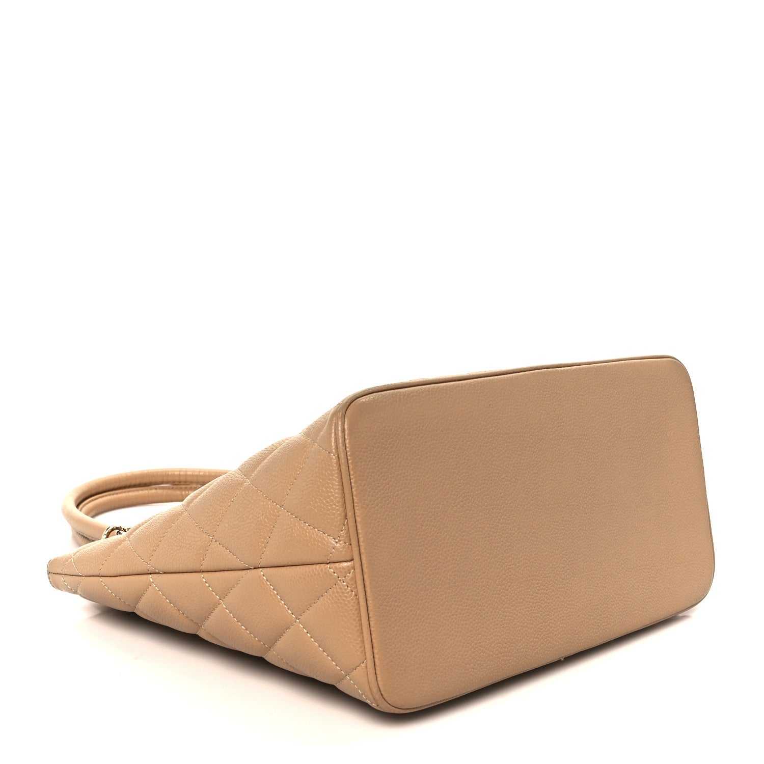 Chanel Beige Quilted Caviar Tote