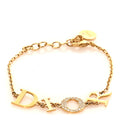 Dior Gold-Tone Crystal Logo Bracelet