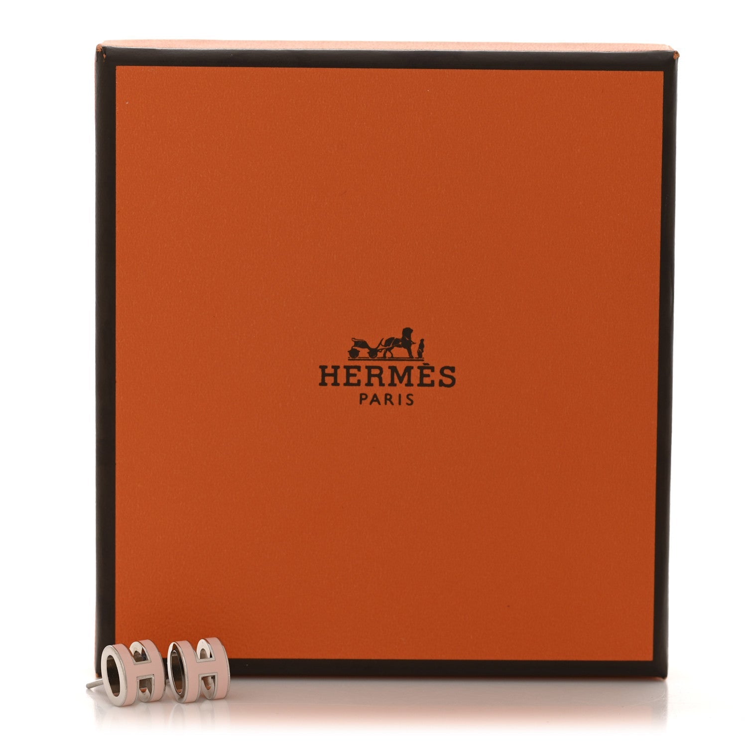 Hermes Silver Pink Enamel Earring