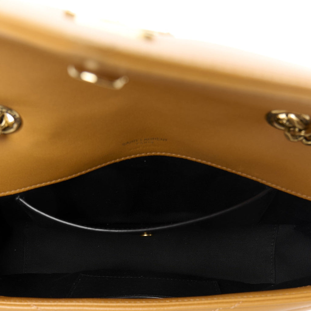 Saint Laurent Yellow Quilted Leather Bag