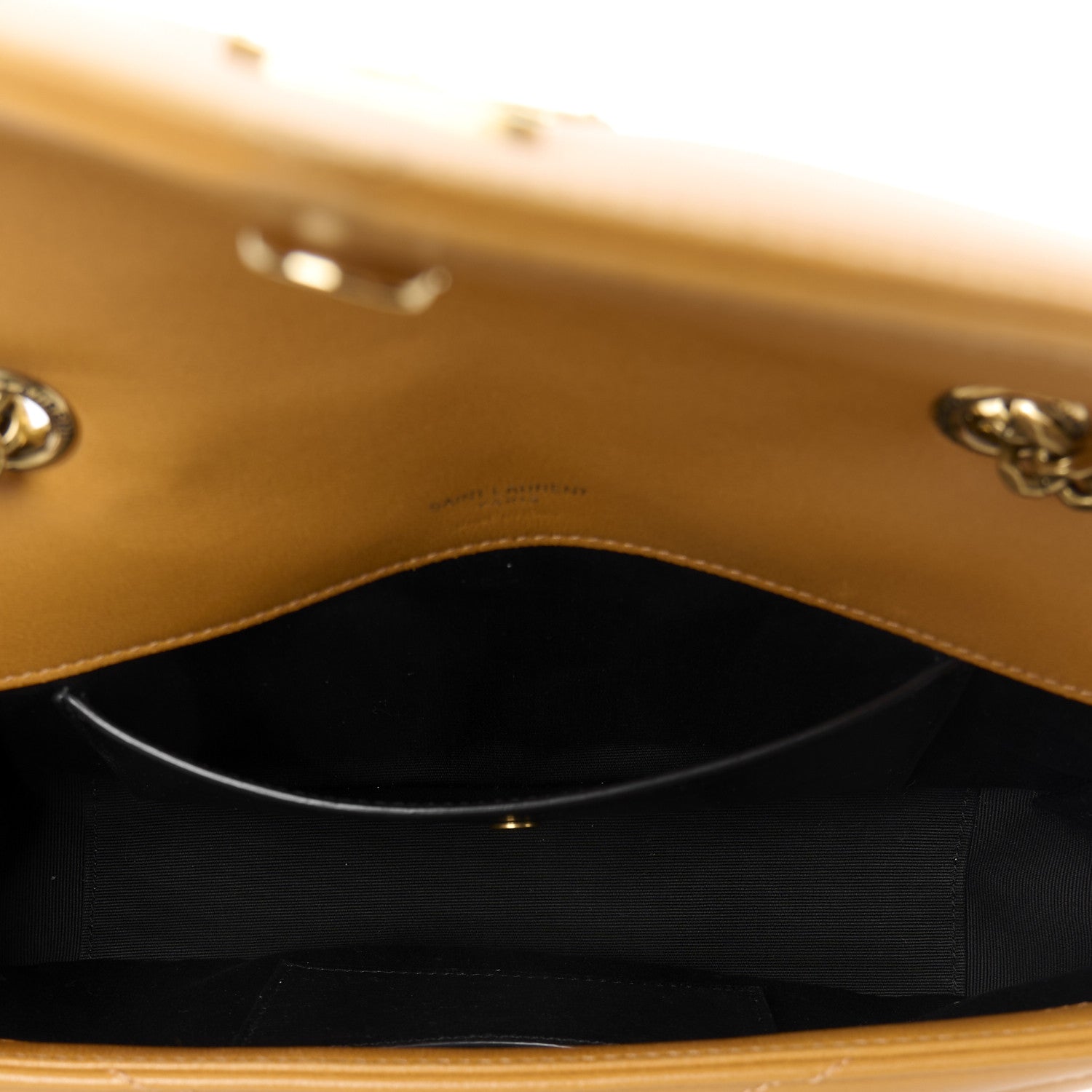 Saint Laurent Yellow Quilted Leather Bag