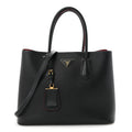Prada Black Saffiano Double Tote