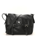 Prada Black Leather Messenger Bag