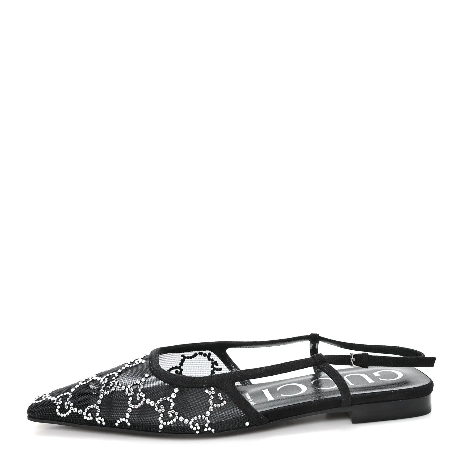 Gucci GG Crystal Mesh Slingbacks