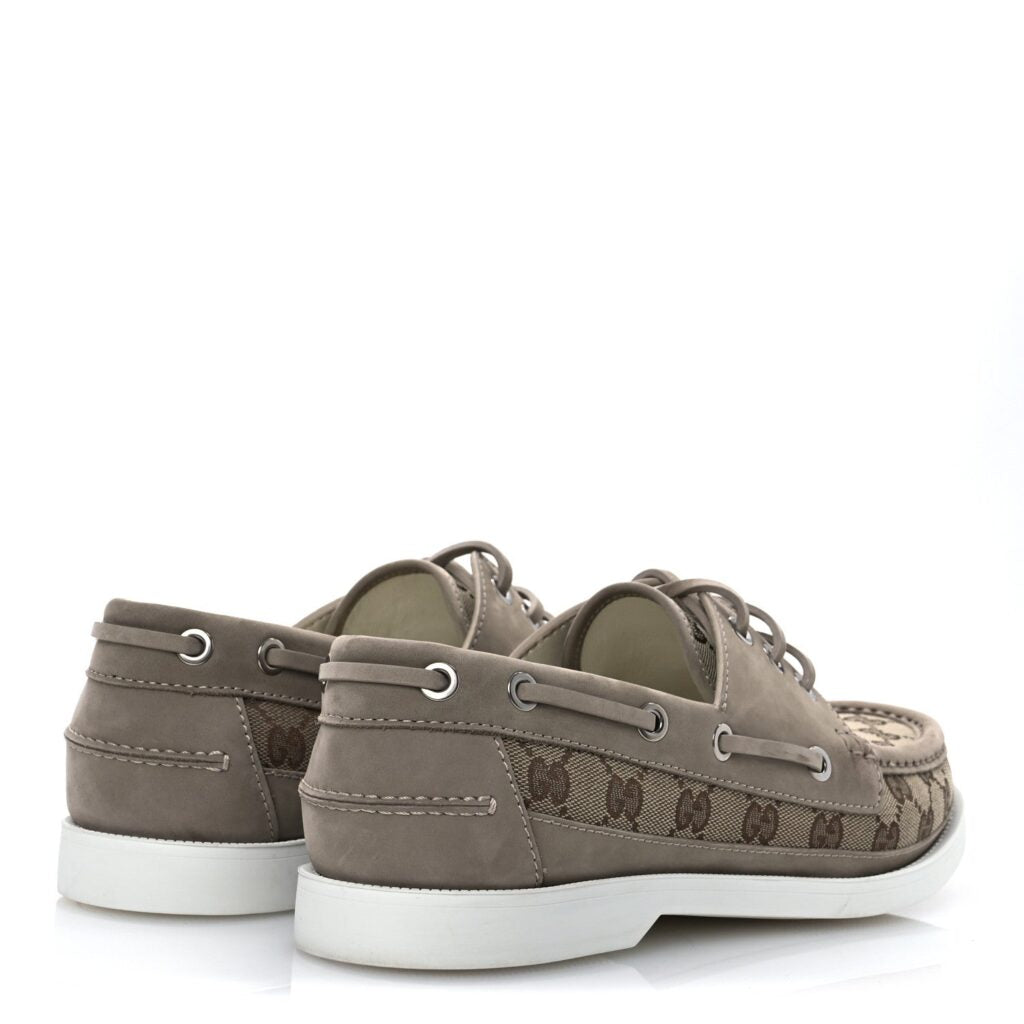 Gucci GG Supreme Suede Boat Shoes