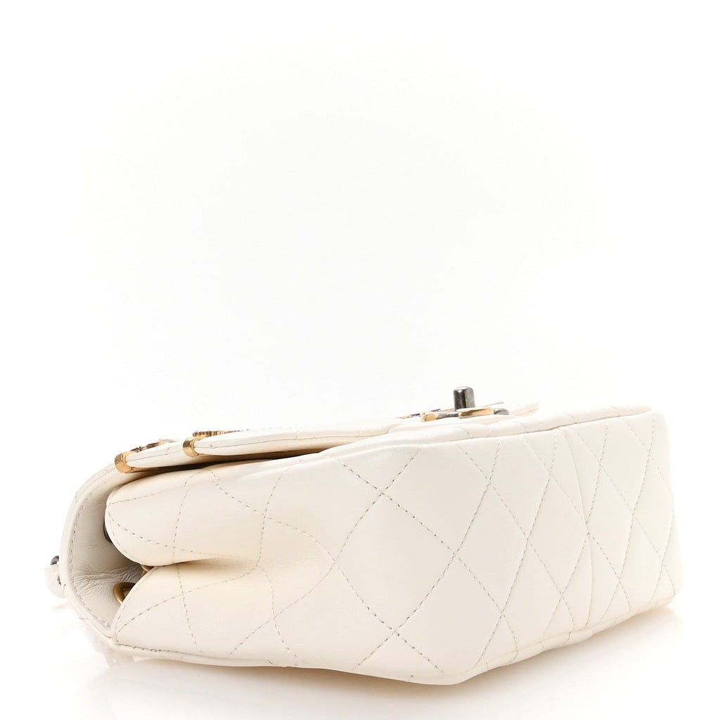 Chanel White Charm Flap Bag