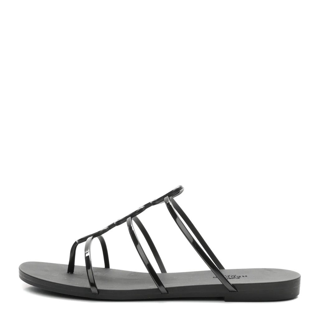 Hermes Black Rivage Jelly Sandals