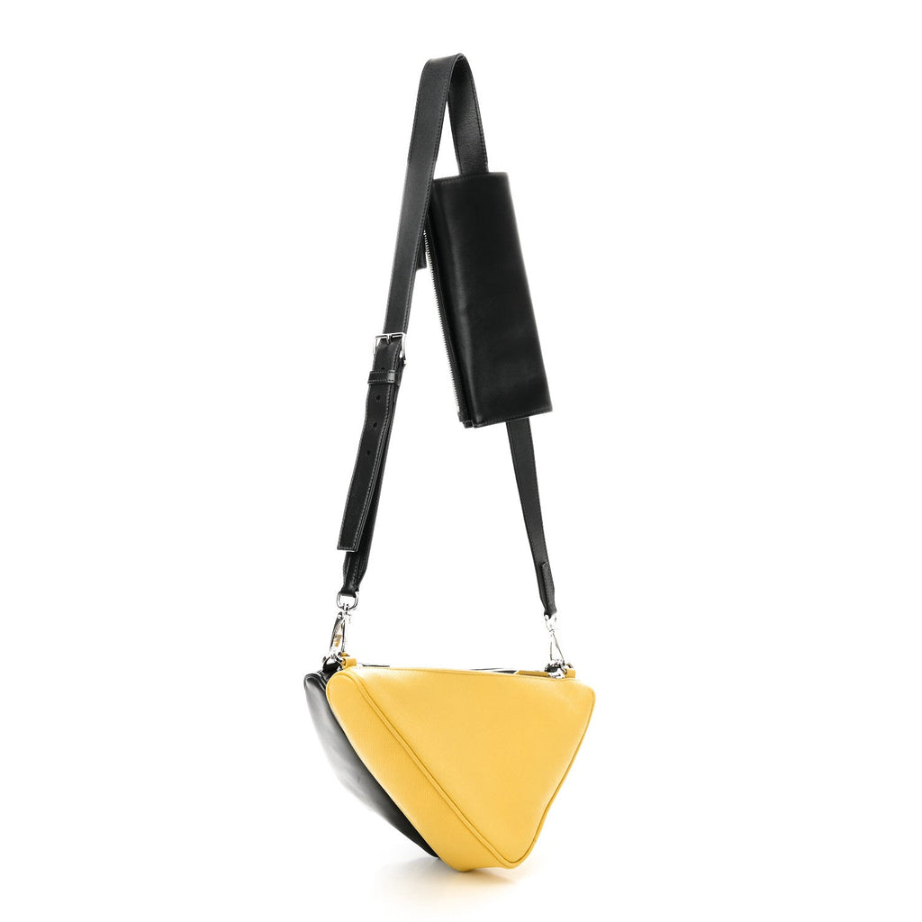 Prada Black Leather Triangle Crossbody