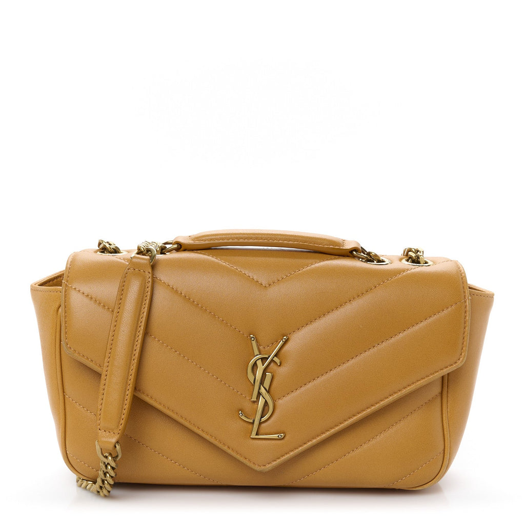 Saint Laurent Yellow Quilted Leather Bag