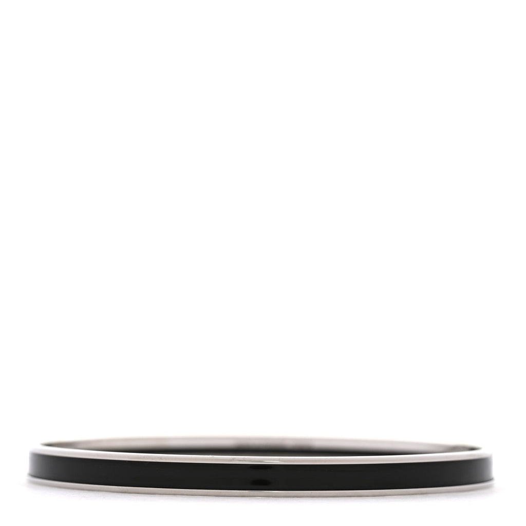 Hermes Silver Black Enamel Bracelet