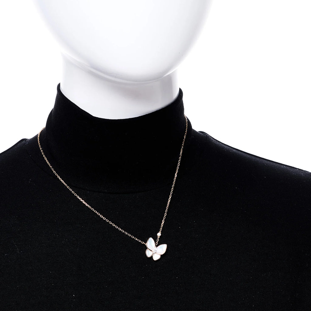 Van Cleef Butterfly Pearl Necklace