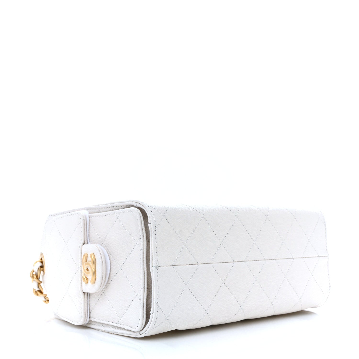 Chanel White Quilted Leather Bag