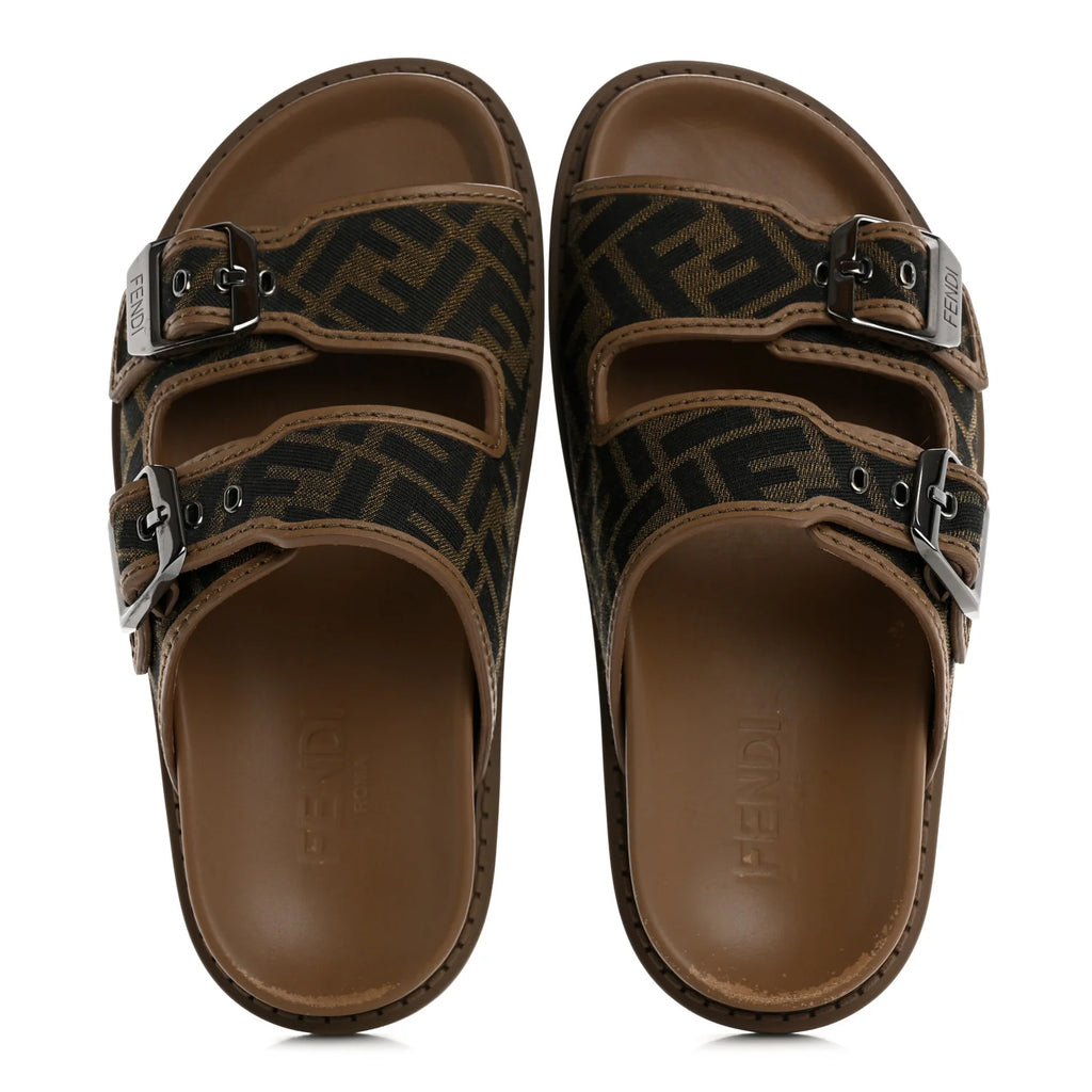 Fendi FF Monogram Buckle Slides