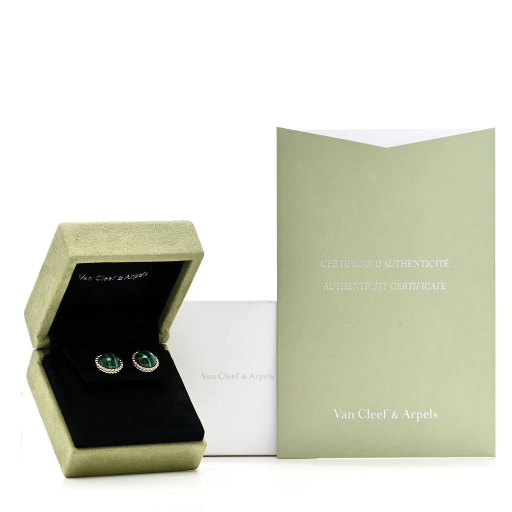 Van Cleef Arpels Malachite Perlée Earrings