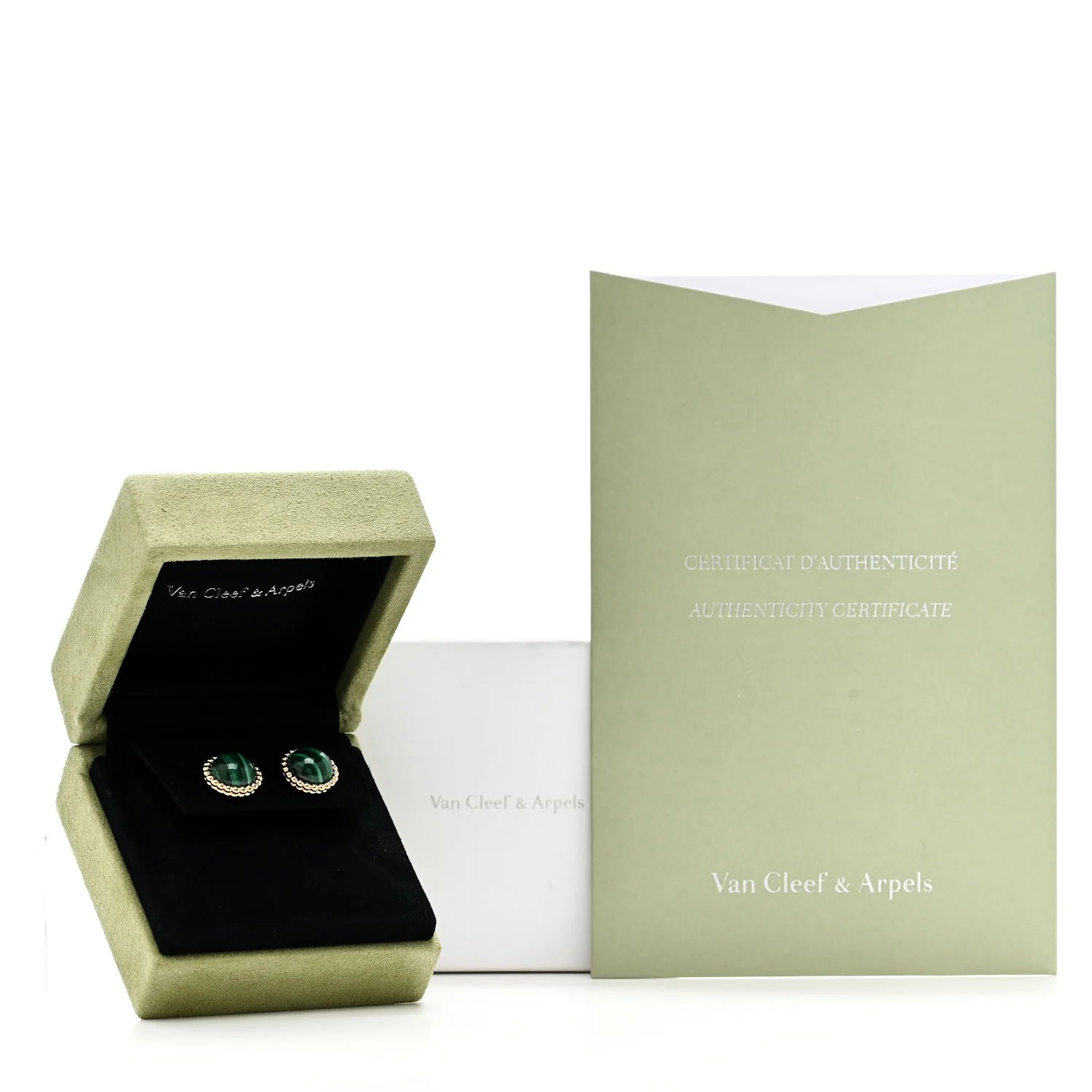 Van Cleef Arpels Malachite Perlée Earrings