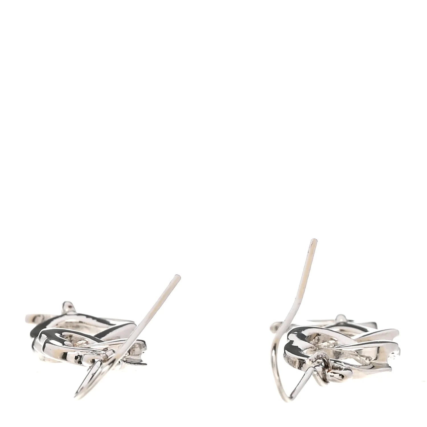 Dior Silver Crystal Heart Earrings