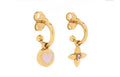 Louis Vuitton Gold Heart Monogram Earrings
