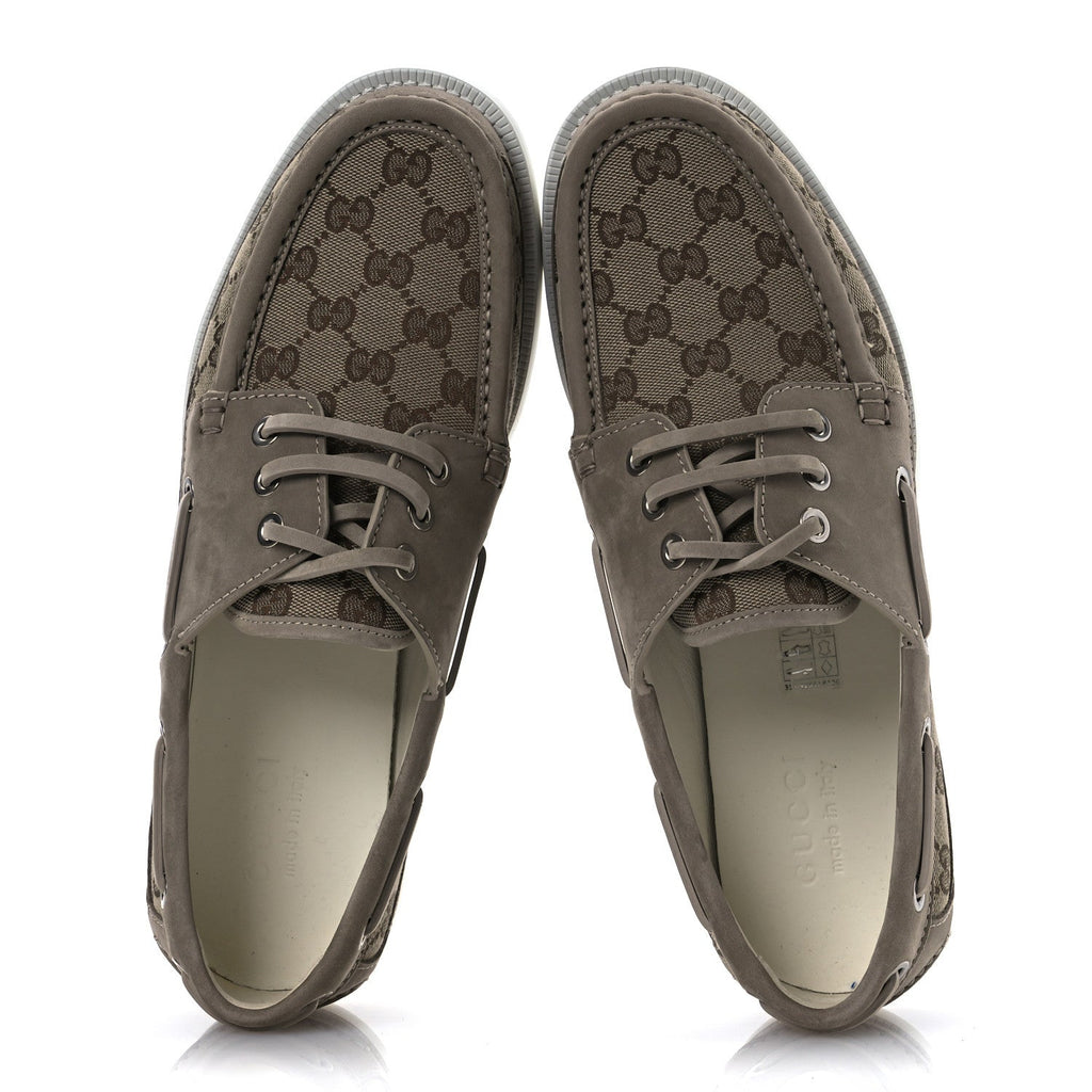 Gucci GG Supreme Suede Boat Shoes