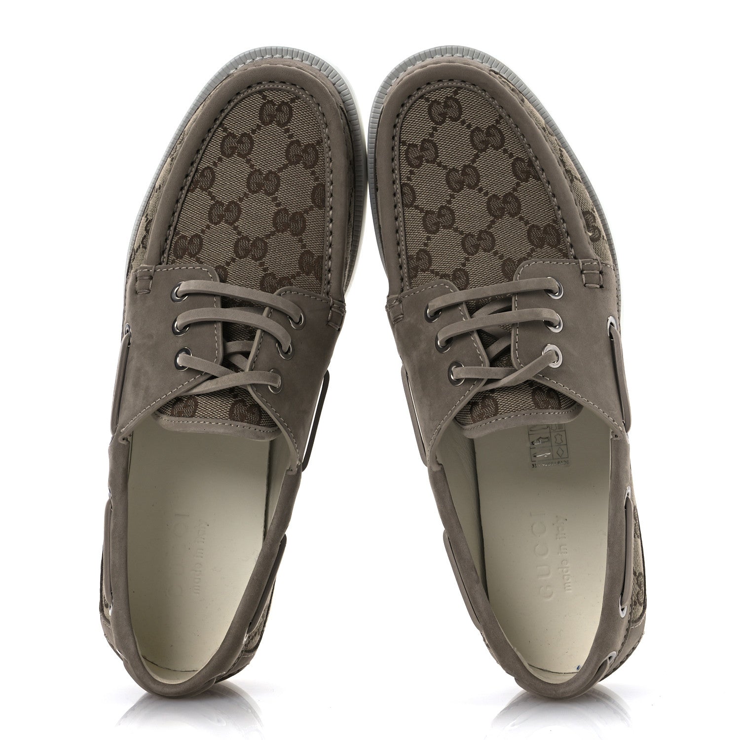 Gucci GG Supreme Suede Boat Shoes
