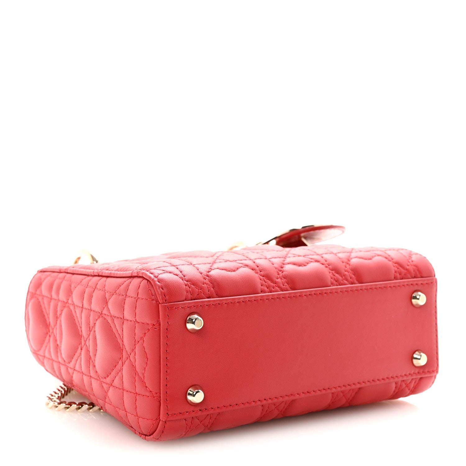 Dior Red Heart Cannage Mini Lady Dior
