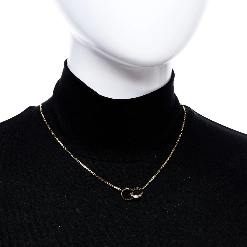Cartier Gold Diamond Interlocking Necklace