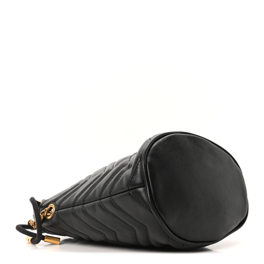 Gucci Marmont Black Leather Bucket Bag