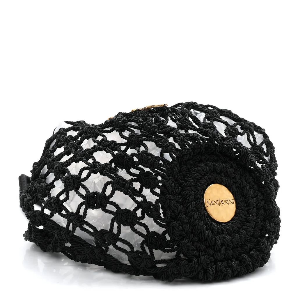 Saint Laurent Black Crochet Tote