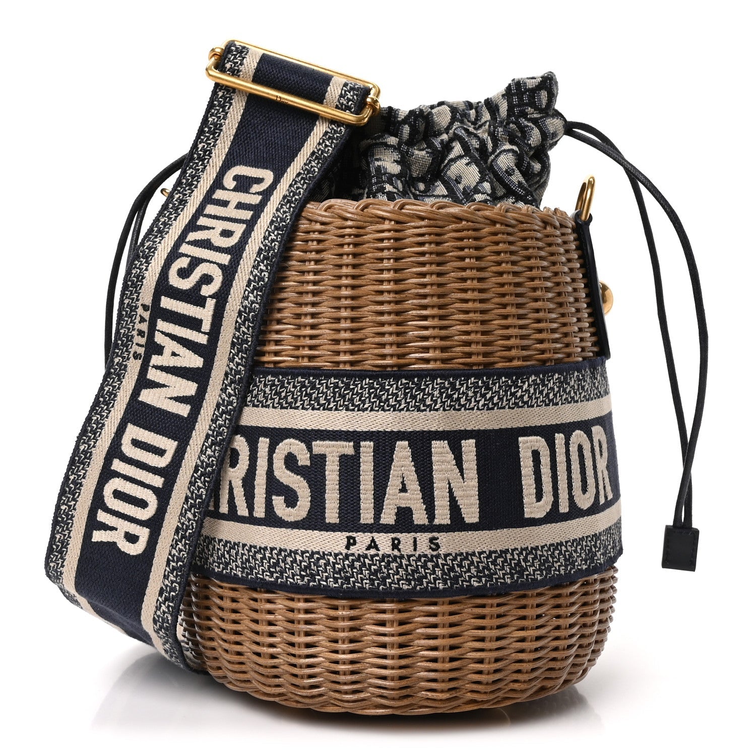 Dior Wicker Logo Bucket Bag