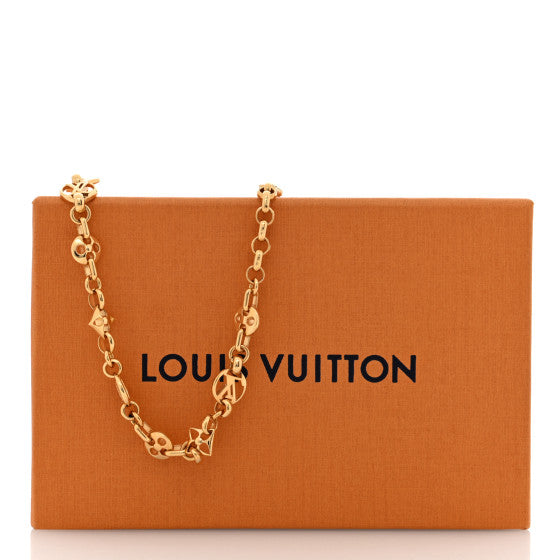 Louis Vuitton Gold Monogram Charm Necklace