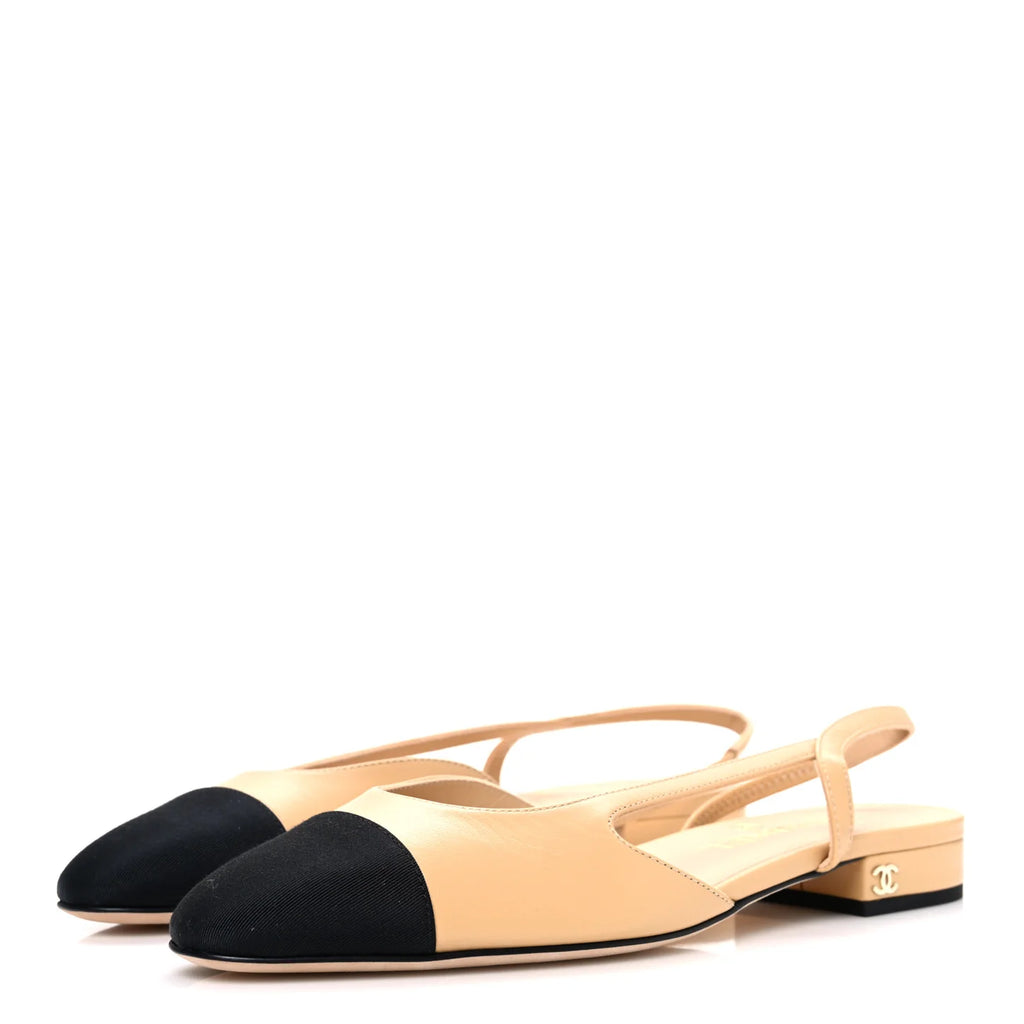 Chanel Two-Tone Slingback Ballet Flats