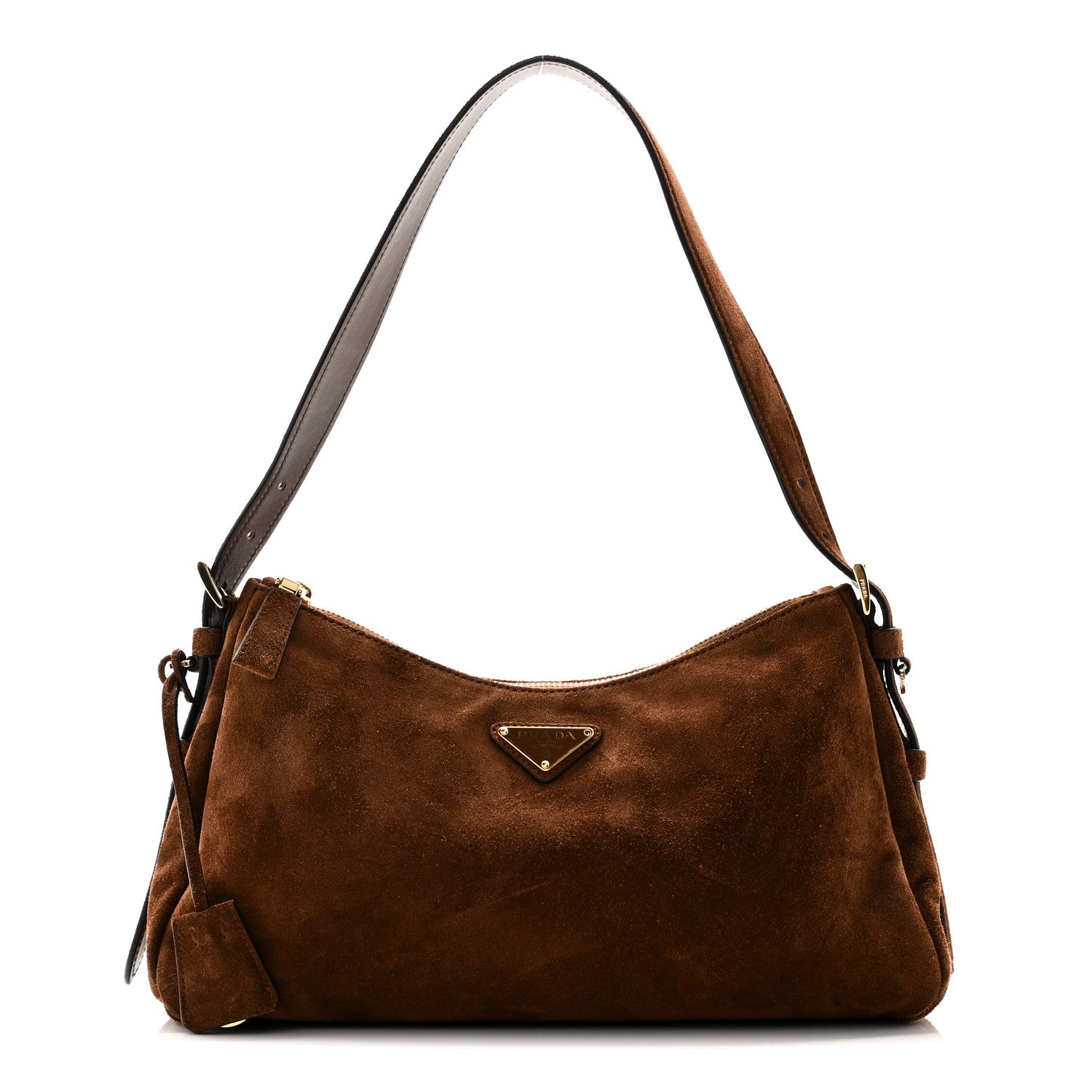 Prada Brown Suede Shoulder Bag