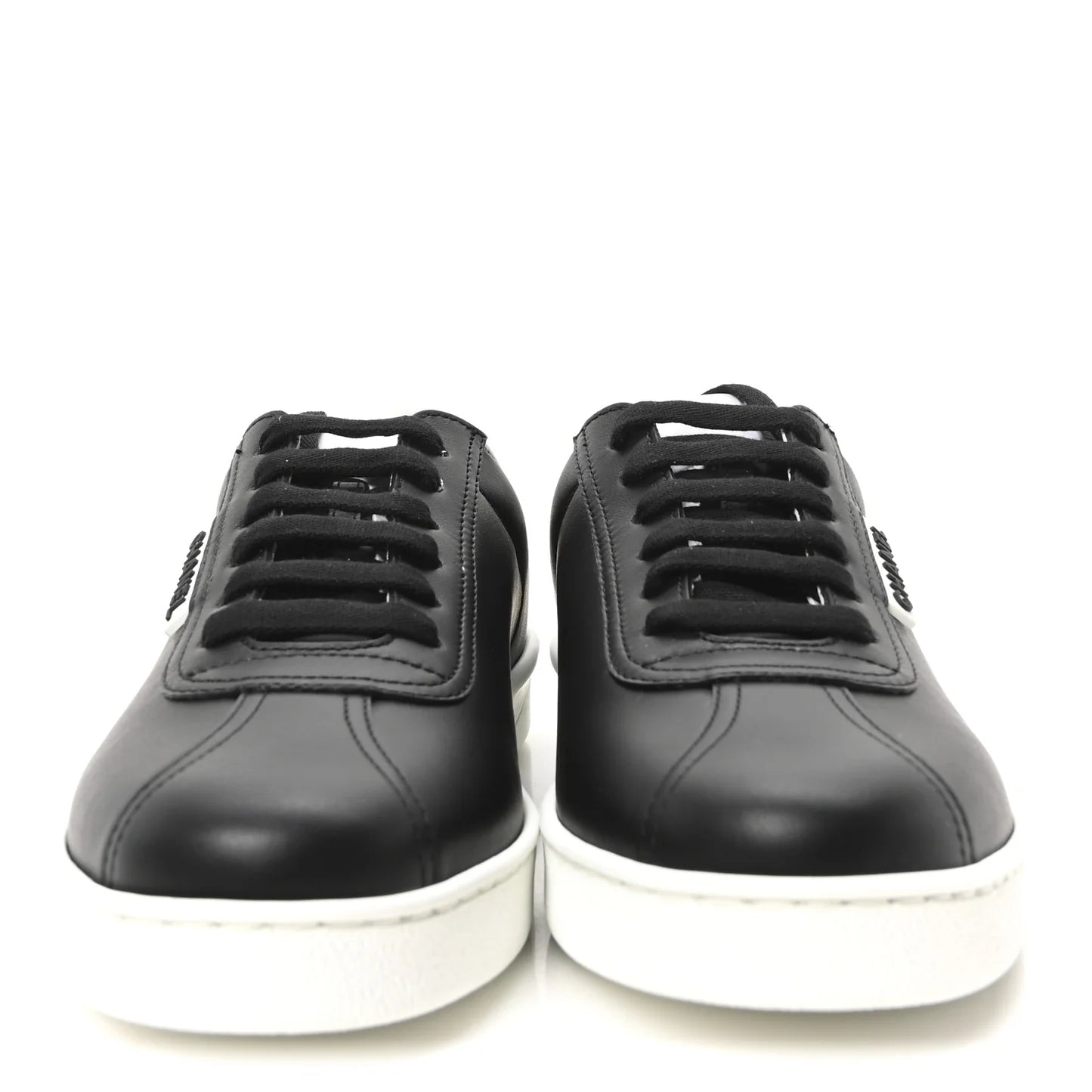Chanel Black Leather Low-Top Sneakers