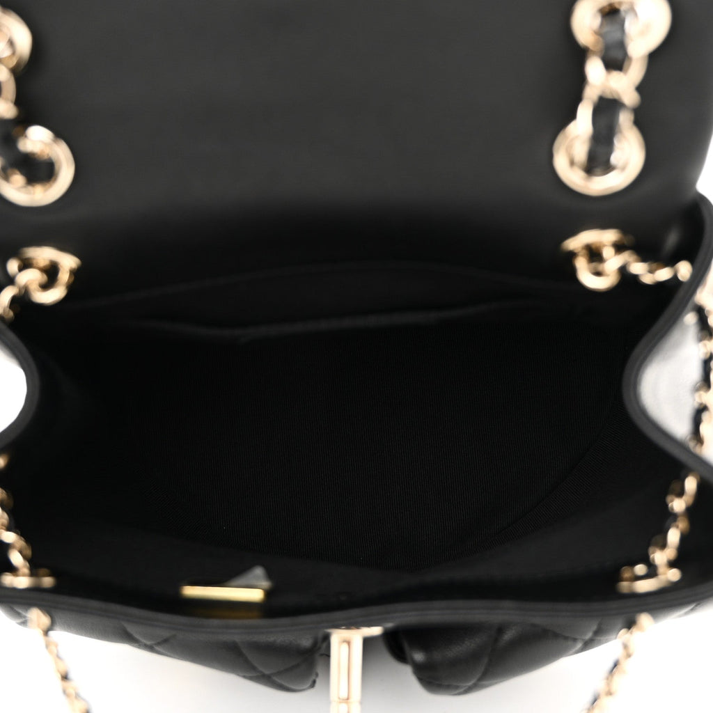 Chanel Black Quilted Leather Backpack
