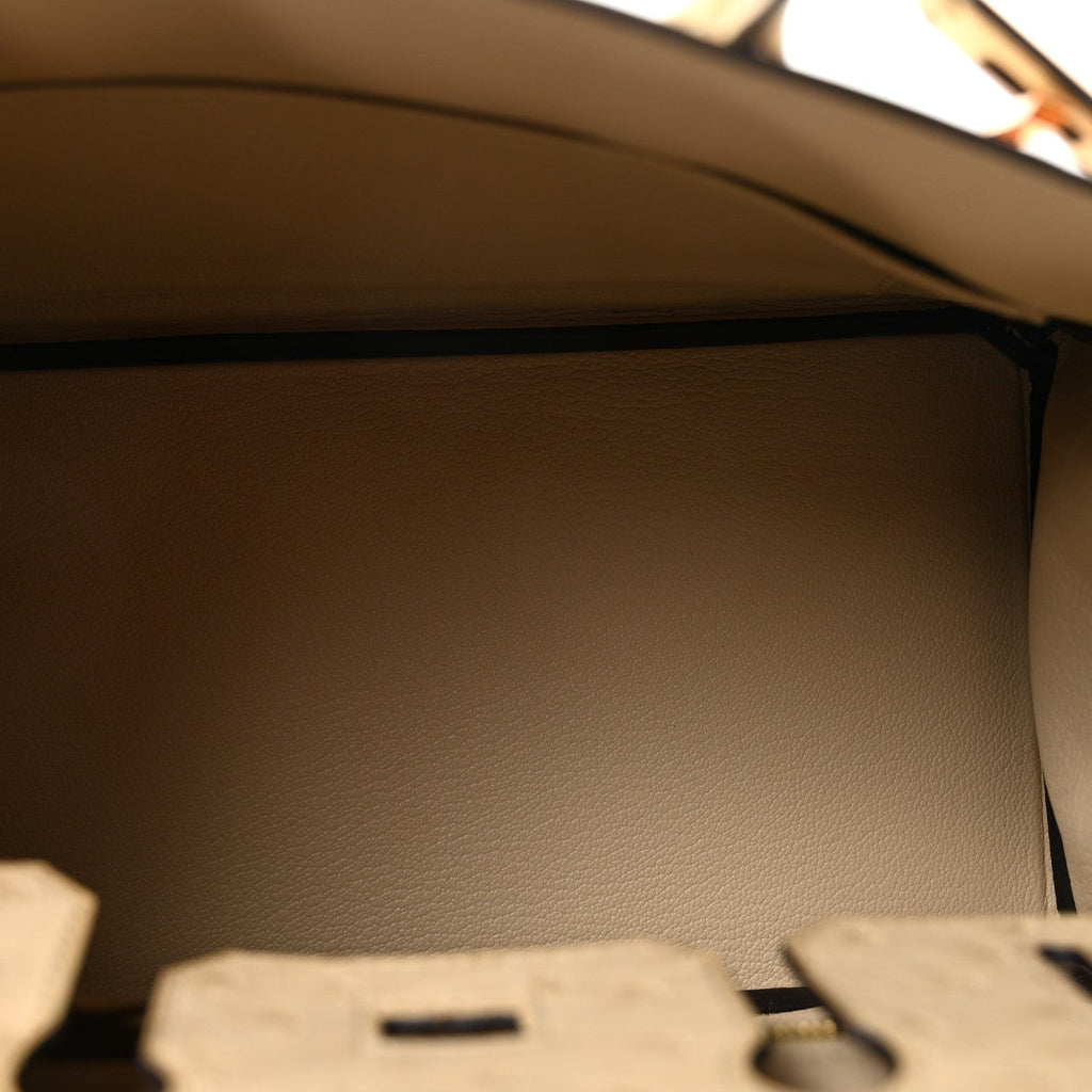 Hermes Birkin Cream Ostrich Handbag