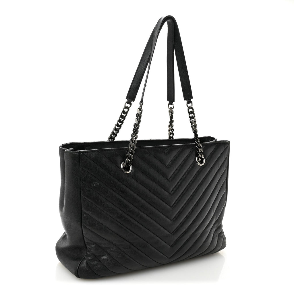 Saint Laurent Black Quilted Tote