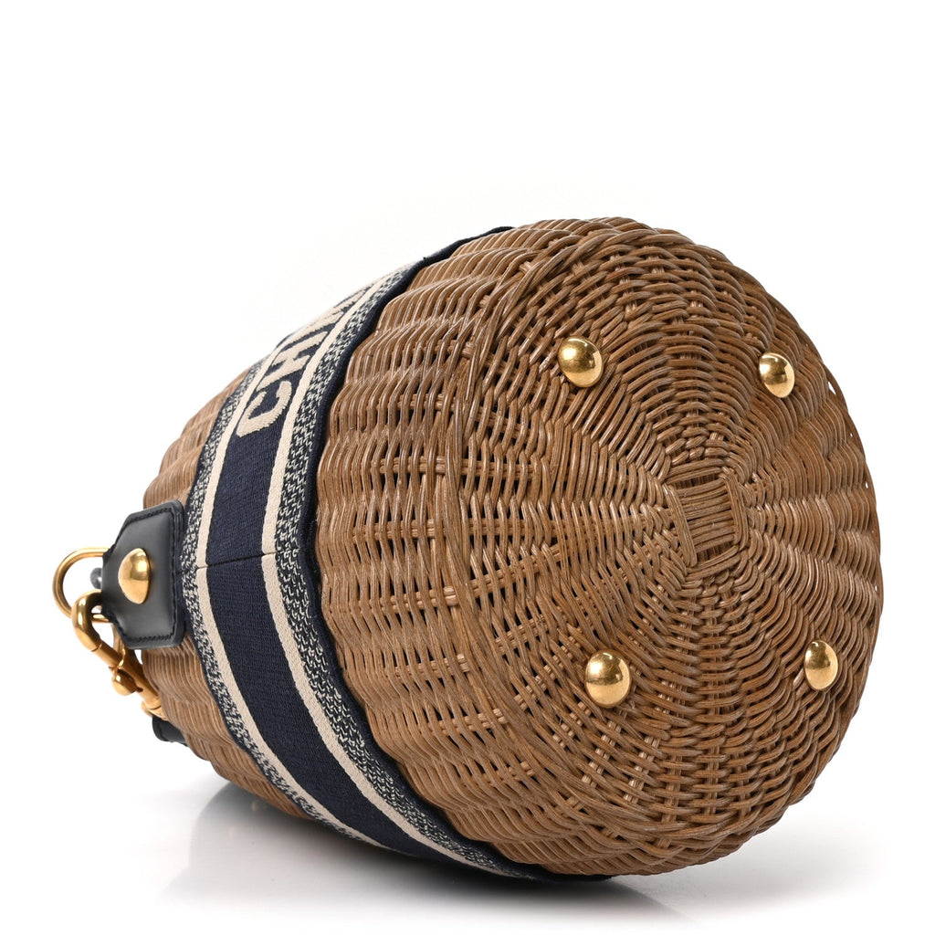 Dior Wicker Logo Bucket Bag
