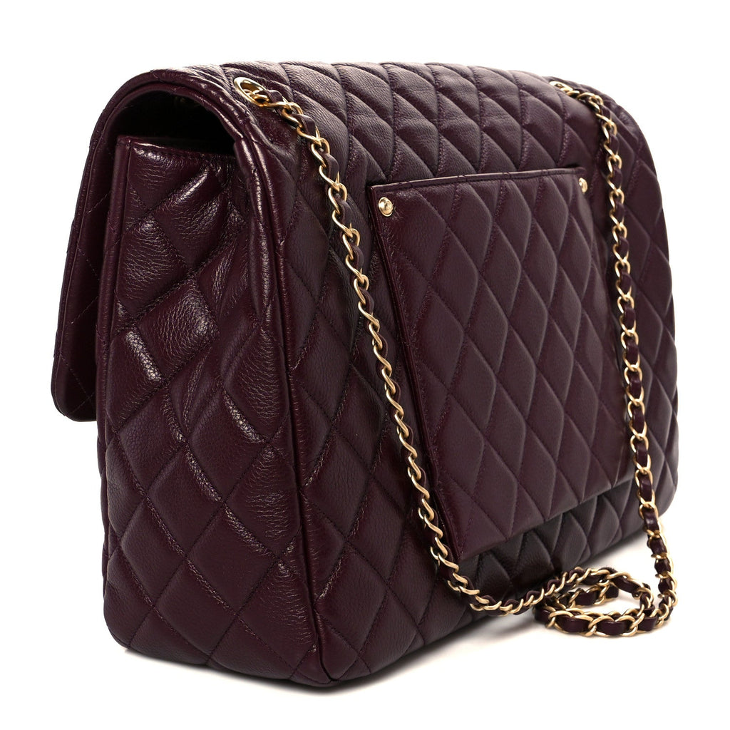 Chanel Burgundy Quilted Caviar Flap