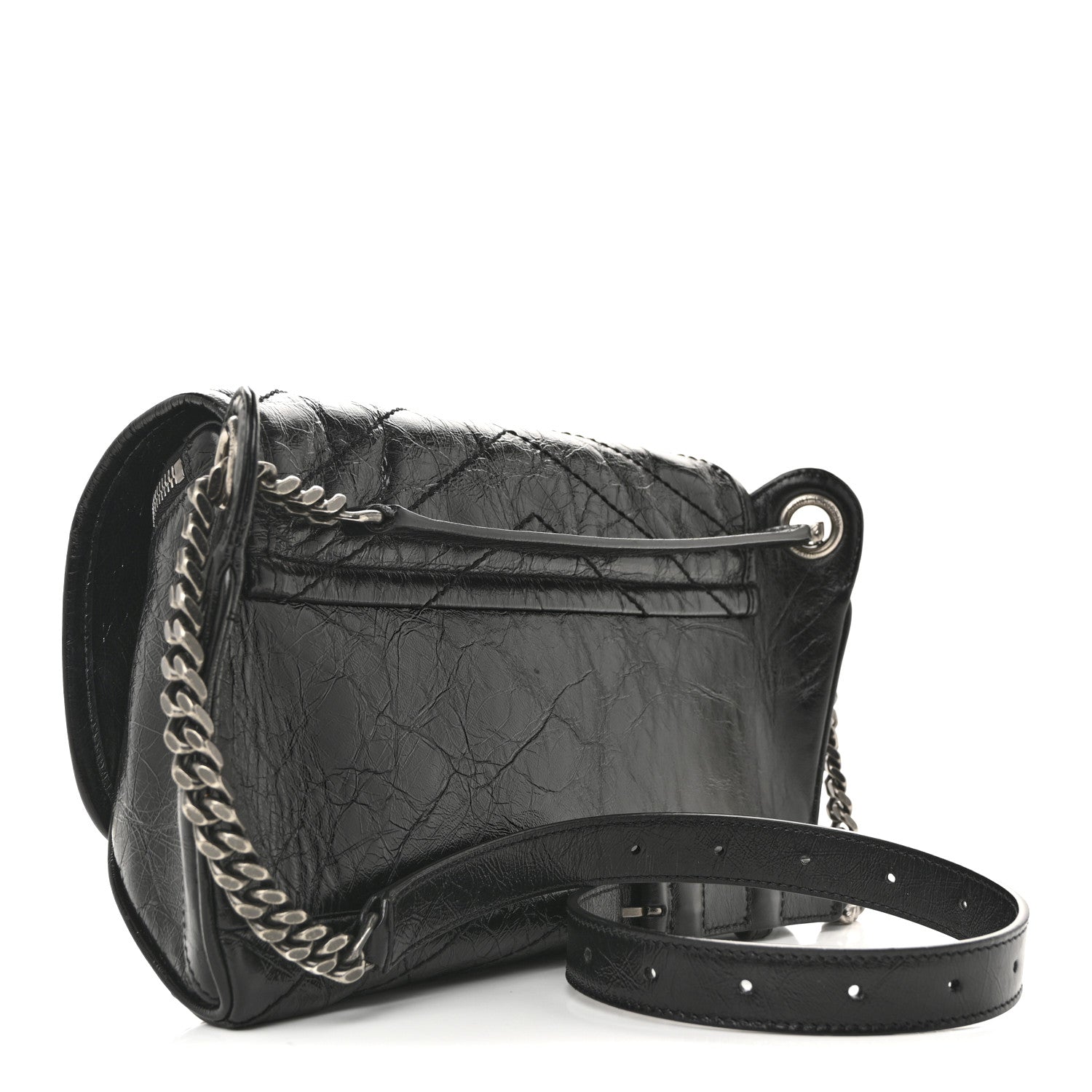 Saint Laurent Niki Black Crinkled Bag