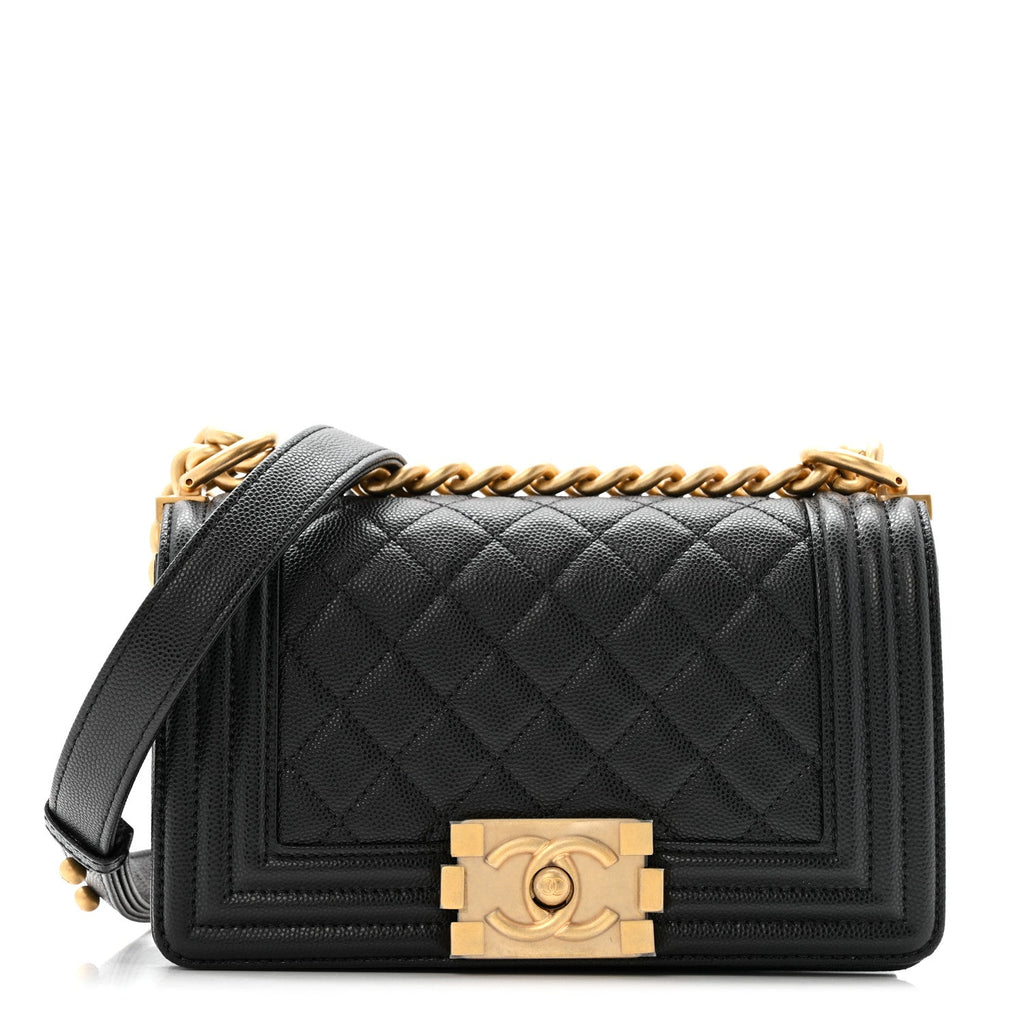 Chanel Black Quilted Caviar Boy Bag