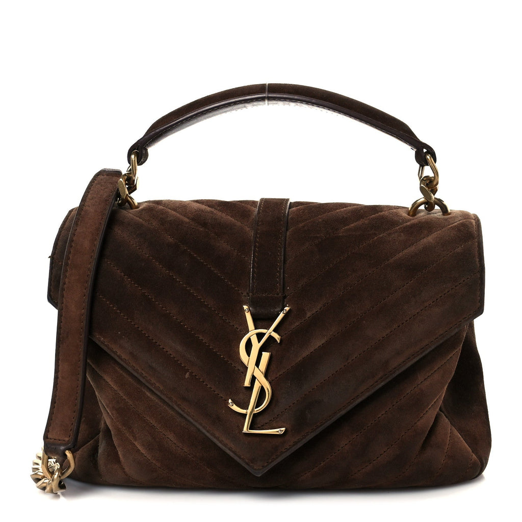 Saint Laurent Brown Suede Bag