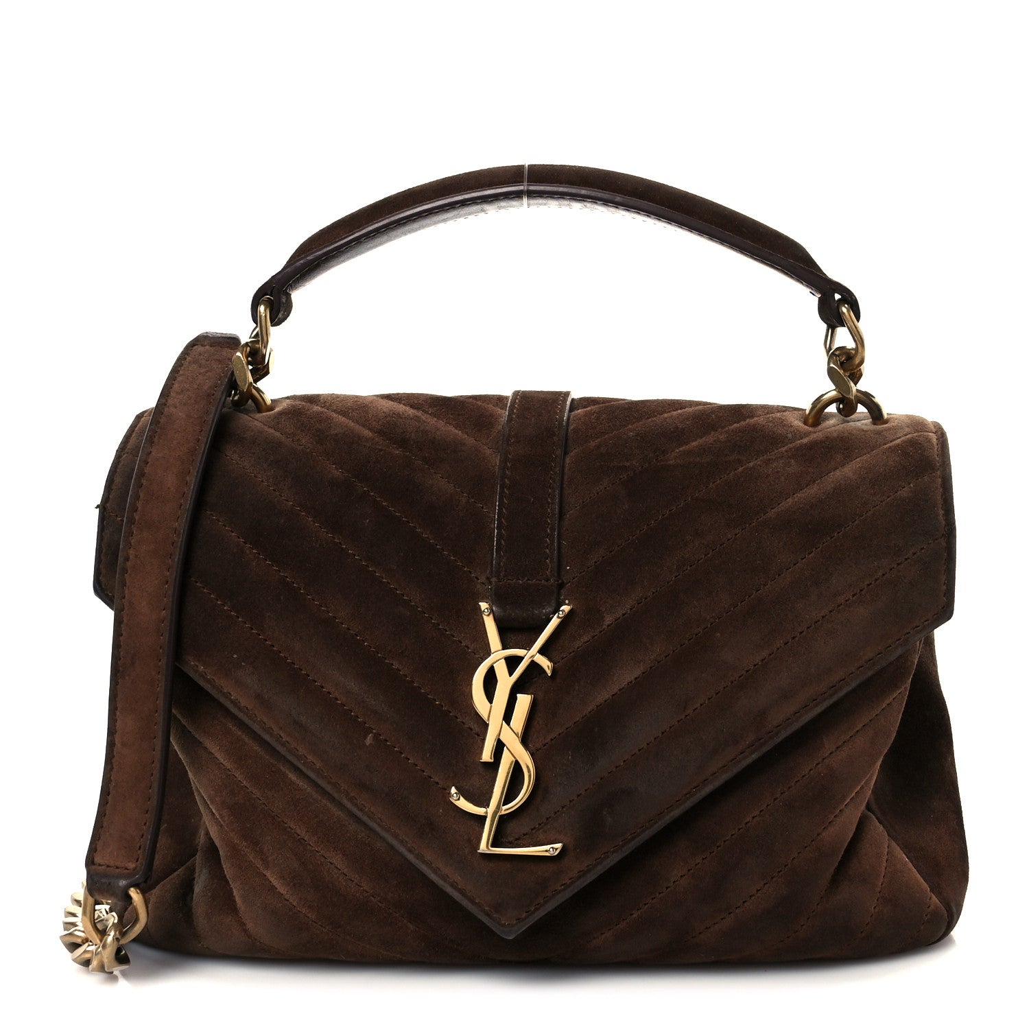 Saint Laurent Brown Suede Bag