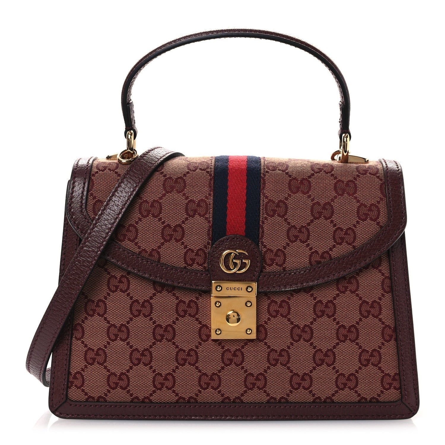 Gucci Burgundy GG Padlock Bag